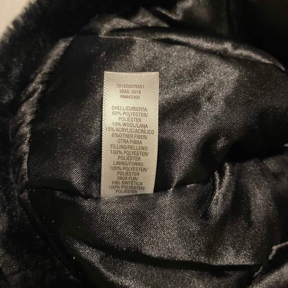 Northwest Territory Mens Black Tweed Trapper Hat w Flaps Cold Weather Hunt  M/L - Picture 2 of 7